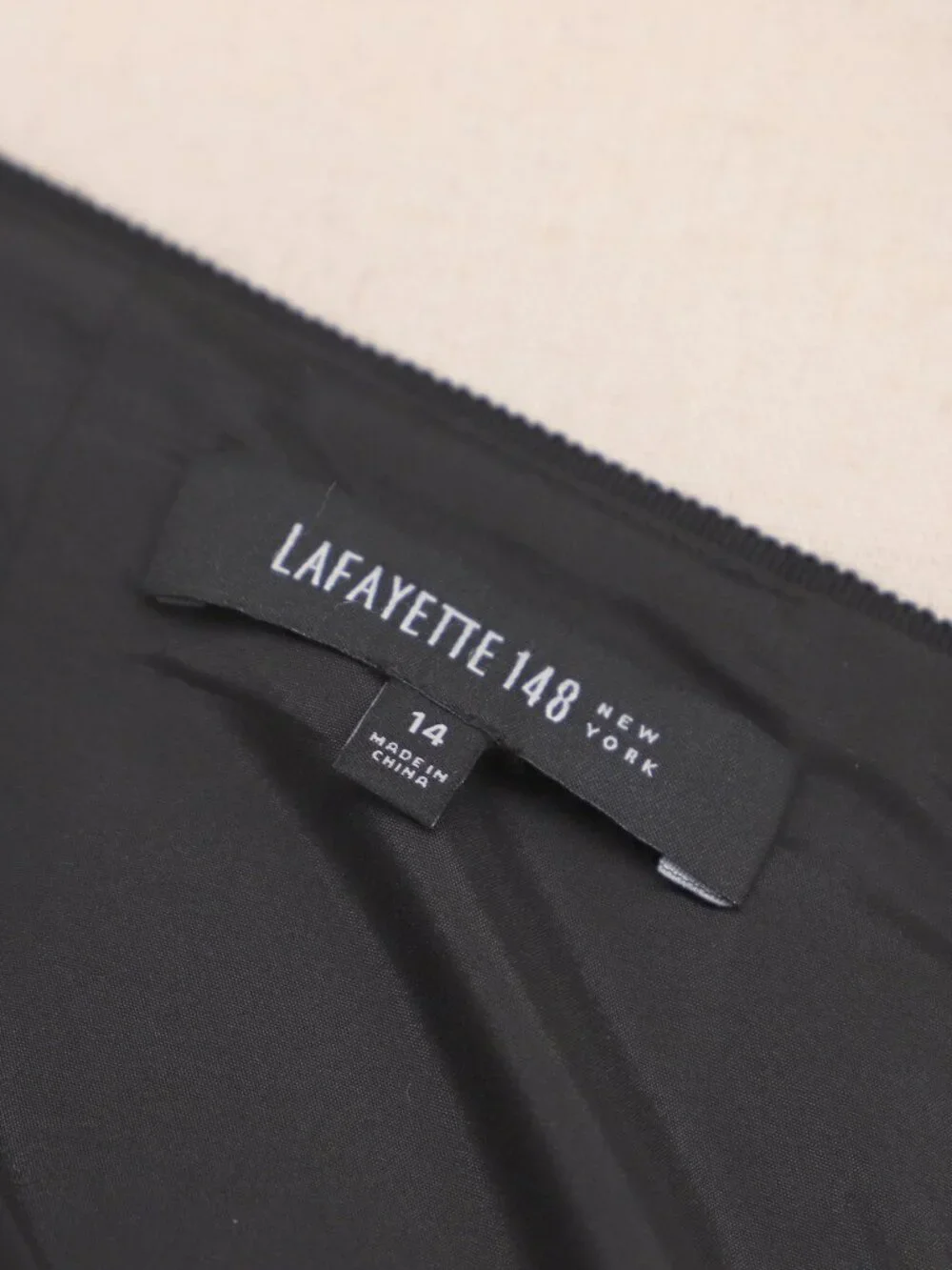 LAFAYETTE 148 Black Pencil Skirt Viscose Cotton Size 14
